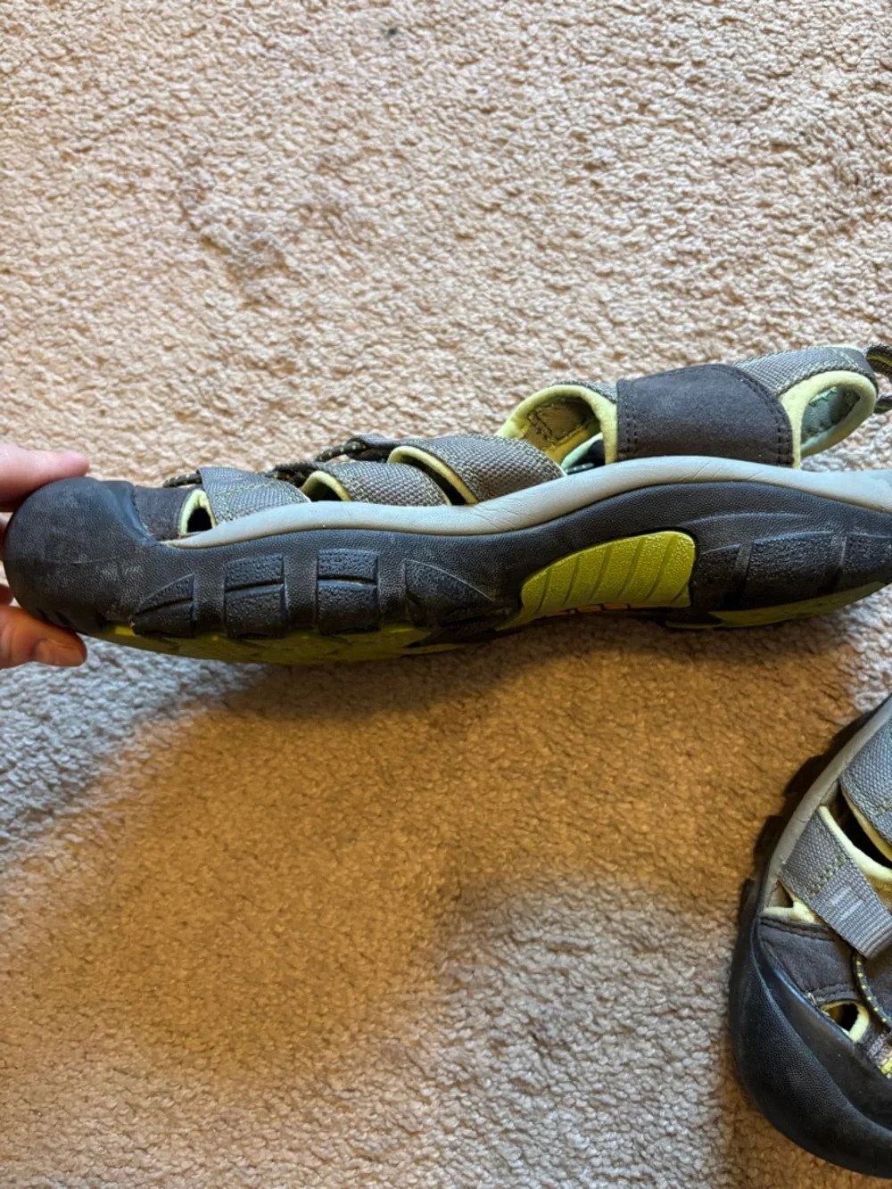 Keen Grey and Yellow Trail Sandals with Quick-Pull Lacing